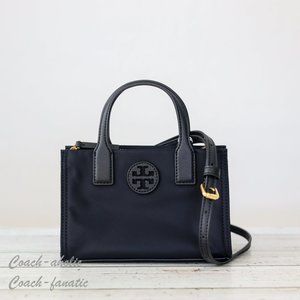 NWT Tory Burch Ella Nylon Mini Tote Crossbody Bag Purse in Black